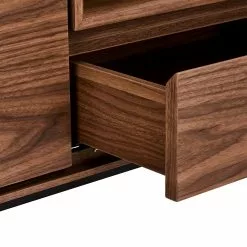 Ebuy24 Tori TV Tisch - Tori TV Tisch 2 Türen, 1 offene Ablage, 1 Schublade, Wallnuss Furnier, schwarz. -Kommoden Verkäufe 2023 04102ba3b5de4eaea184227c3630e46a