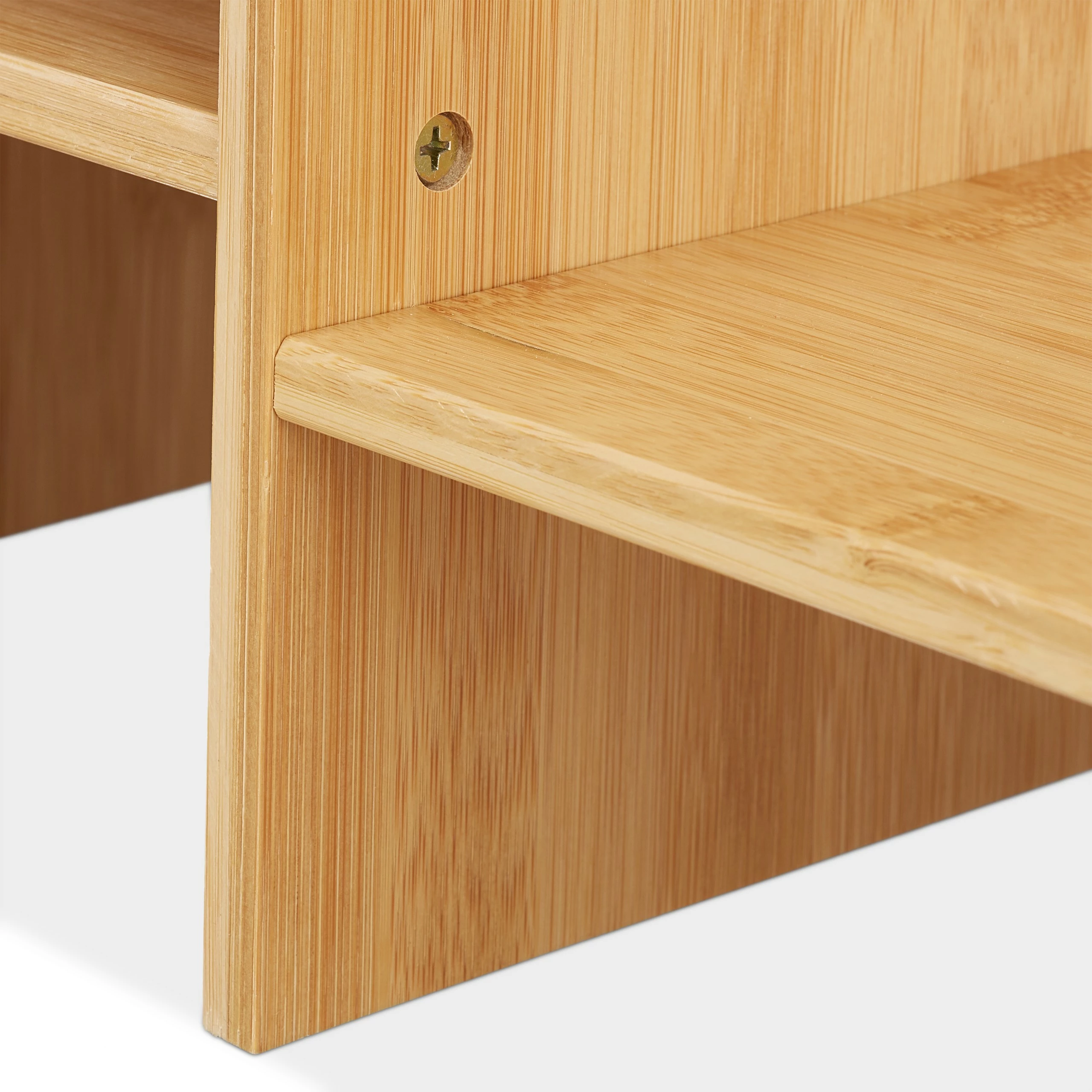 Relaxdays Bambus Monitorständer mit Fächern 9 Relaxdays Bambus Monitorständer mit Fächern – Bild 7