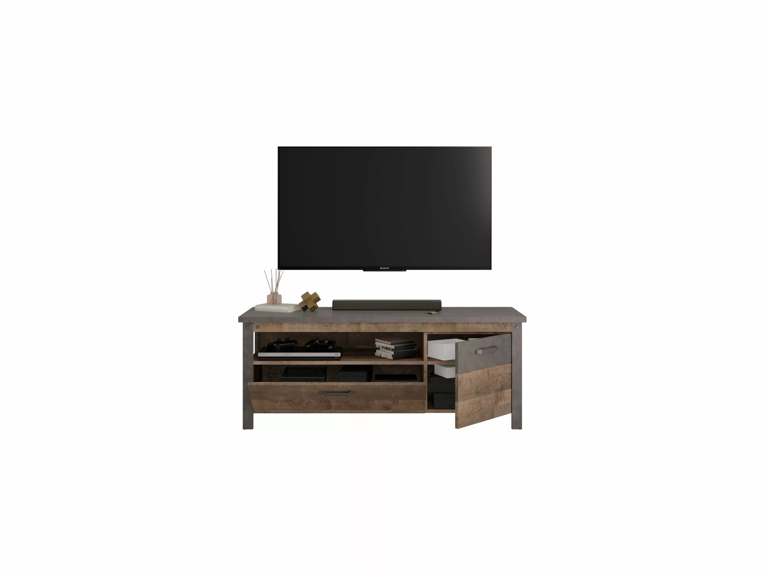 The Kuup TV Schrank TV Rack Lowboard Tabak Eiche 4 The Kuup TV Schrank TV Rack Lowboard Tabak Eiche – Bild 2