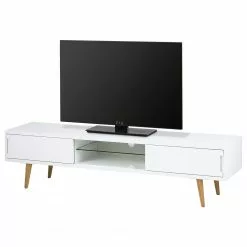 Mørteens TV-Lowboard Roskilde - Esche teilmassiv - Weiß
