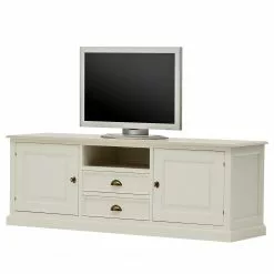 Ridgevalley TV-Lowboard Sollerön - Pinie Weiß / Messing