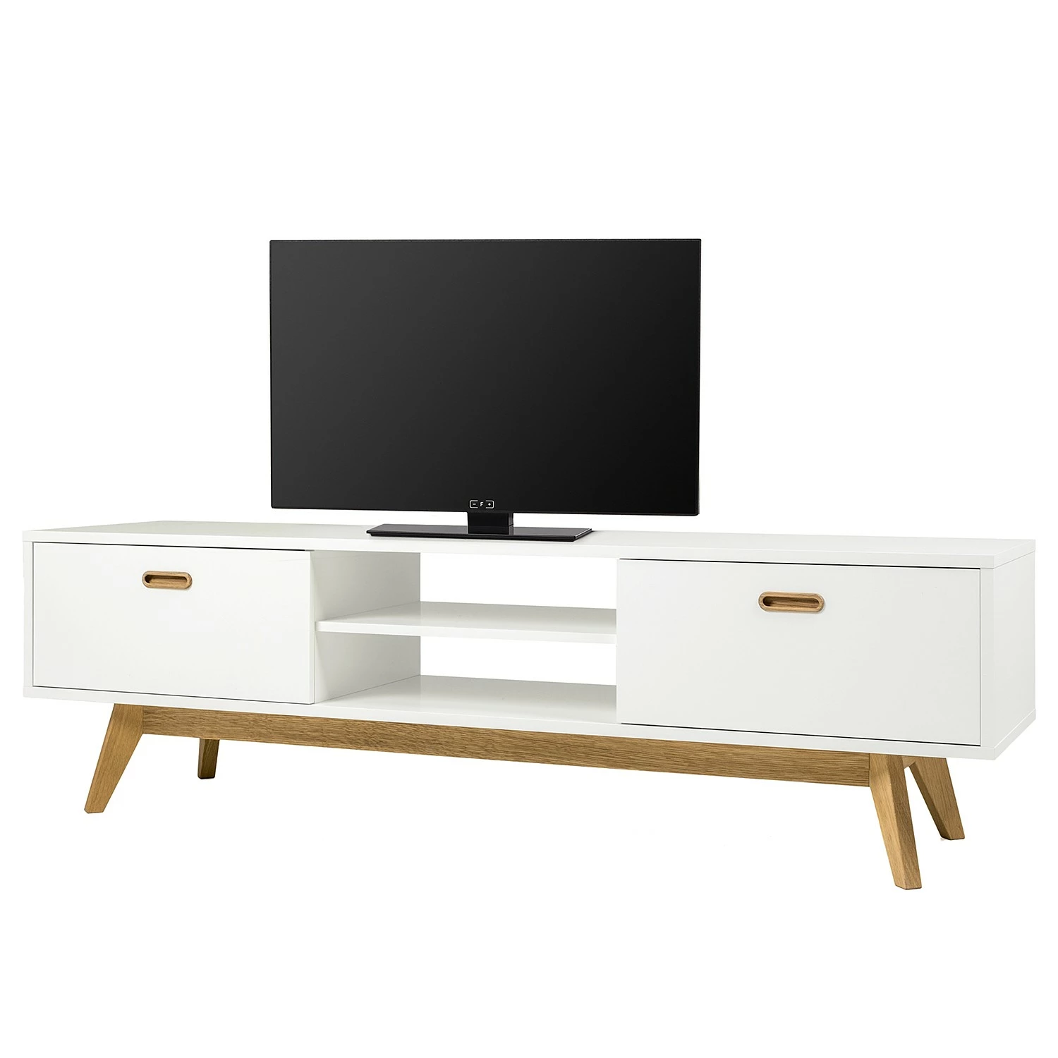 Tenzo TV-Lowboard Bess - Eiche teilmassiv - Weiß 3 Tenzo TV-Lowboard Bess - Eiche teilmassiv - Weiß