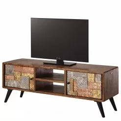 Wolf-Möbel TV-Lowboard Orient - Akazie massiv / Metall - Mehrfarbig