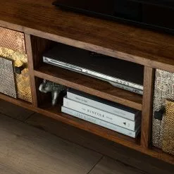 Wolf-Möbel TV-Lowboard Orient - Akazie massiv / Metall - Mehrfarbig -Kommoden Verkäufe 2023 1000114118 200630 10584600004 DETAILS P000000001000114118