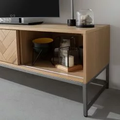 Ars manufacti TV-Lowboard Dharai - Echtholzfurnier / Metall - Eiche / Silber -Kommoden Verkäufe 2023 1000117170 180822 15192723 GALLERYIMAGES P000000001000117170