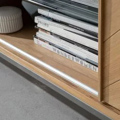 Ars manufacti TV-Lowboard Dharai - Echtholzfurnier / Metall - Eiche / Silber -Kommoden Verkäufe 2023 1000117170 180822 15192725 GALLERYIMAGES P000000001000117170