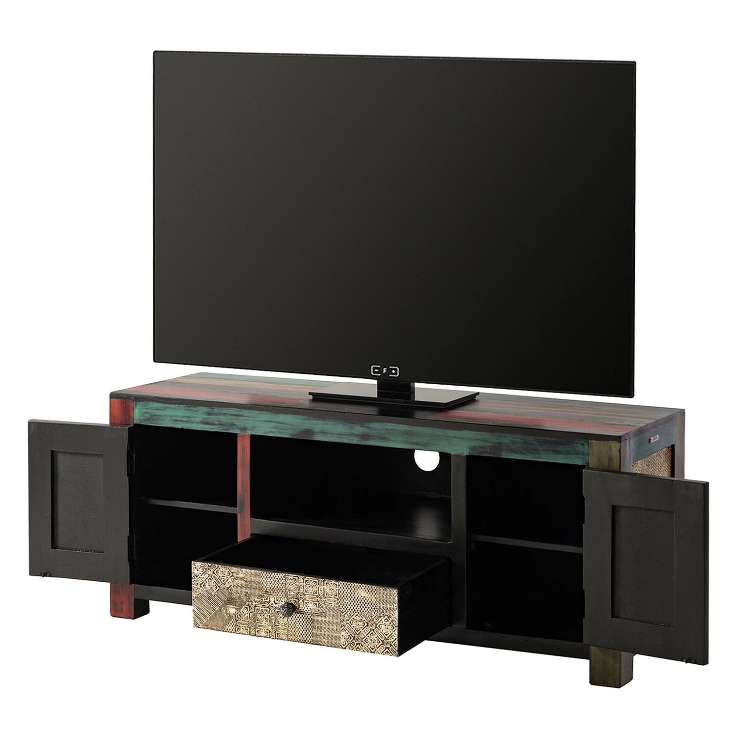 Wolf-Möbel TV-Lowboard Goa III - Mango teilmassiv - Mango Dunkelbraun / Blau 5 Wolf-Möbel TV-Lowboard Goa III - Mango teilmassiv - Mango Dunkelbraun / Blau – Bild 3