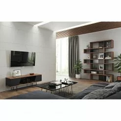 Temahome TV-Lowboard Dixie - Walnuss / Schwarz -Kommoden Verkäufe 2023 1000117675 201016 13243300239 MOOD DETAILS P000000001000117675 mood