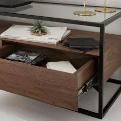 Studio Copenhagen Lowboard Rizzo - Holzwerkstoff / Glas - Schwarz / Walnuss Dekor -Kommoden Verkäufe 2023 1000123450 190328 11102900026 GALLERYIMAGES P000000001000123450