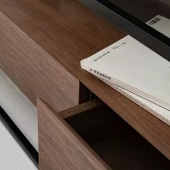 Studio Copenhagen Lowboard Rizzo - Holzwerkstoff / Glas - Schwarz / Walnuss Dekor -Kommoden Verkäufe 2023 1000123450 190328 11102900027 GALLERYIMAGES P000000001000123450