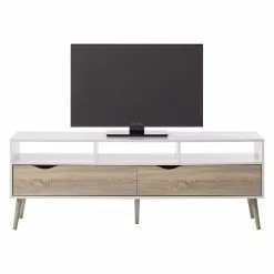 Mørteens TV-Lowboard Sunndal - Gummibaum teilmassiv - Weiß / Eiche Hell -Kommoden Verkäufe 2023 1000123474 190205 08104900002 GALLERYIMAGES P000000001000123474