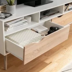 Mørteens TV-Lowboard Sunndal - Gummibaum teilmassiv - Weiß / Eiche Hell -Kommoden Verkäufe 2023 1000123474 190222 12175000018 GALLERYIMAGES P000000001000123474