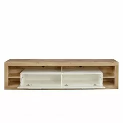 Trendteam TV-Lowboard Rock - Hochglanz Weiß / Wotan Eiche Dekor - Breite: 200 cm -Kommoden Verkäufe 2023 1000128152 180905 10043740 GALLERYIMAGES P000000001000128152