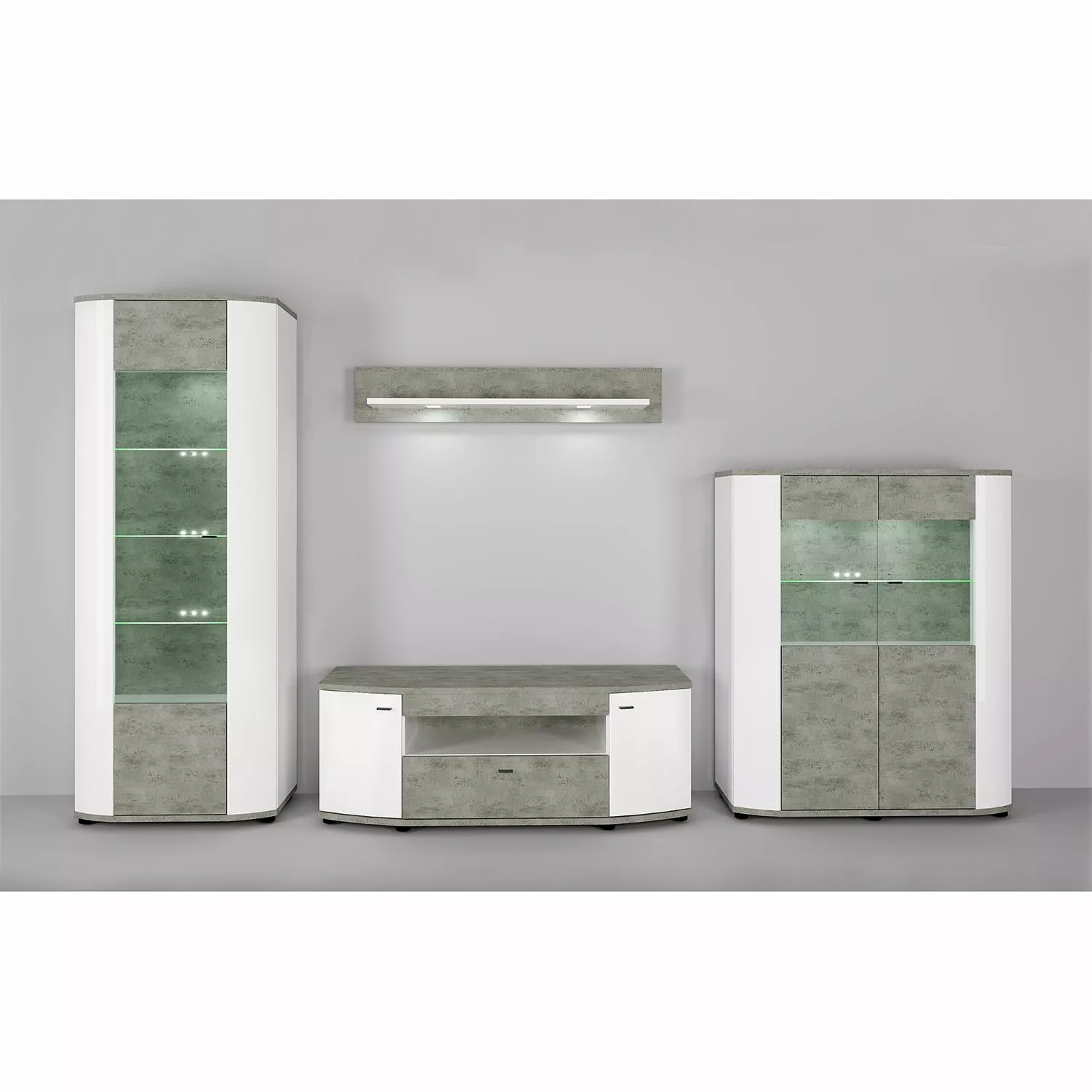 Fredriks TV-Lowboard Karlsburg - Weiß / Beton Dekor 4 Fredriks TV-Lowboard Karlsburg - Weiß / Beton Dekor – Bild 2