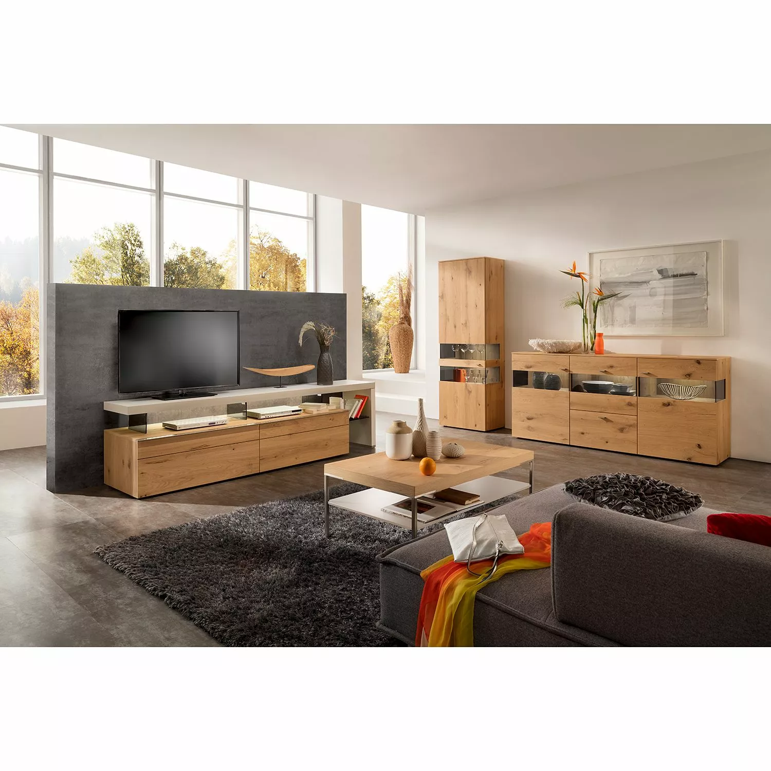 GWINNER TV-Lowboard Anzio III - Balkeneiche / Weiß 7 GWINNER TV-Lowboard Anzio III - Balkeneiche / Weiß – Bild 5