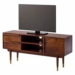 Ars manufacti TV-Lowboard Baxley - Akazie massiv / Metall - Akazie / Gold