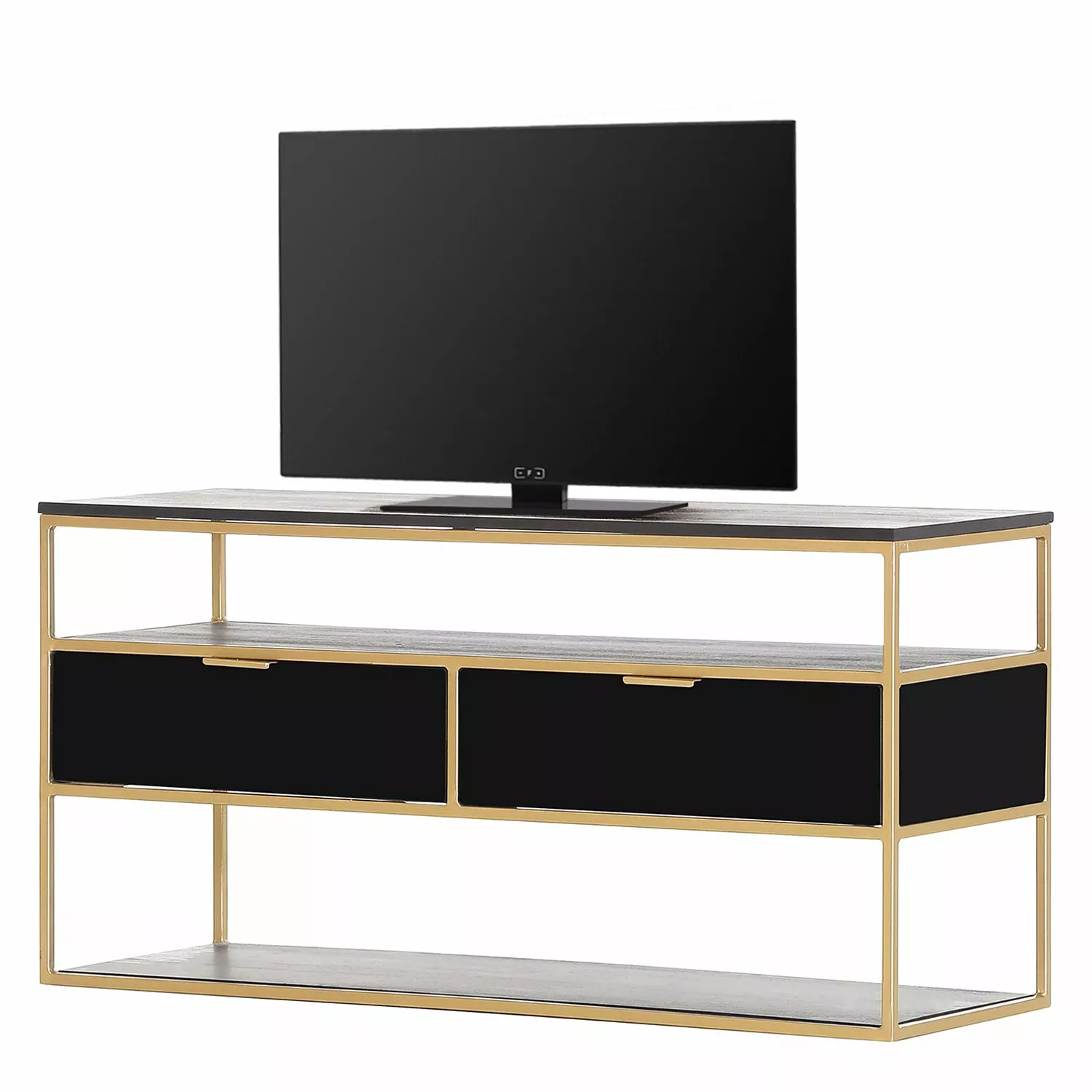 Jack & Alice TV-Lowboard Harbin II - Akazie massiv - Akazie Schwarz / Gold 3 Jack & Alice TV-Lowboard Harbin II - Akazie massiv - Akazie Schwarz / Gold