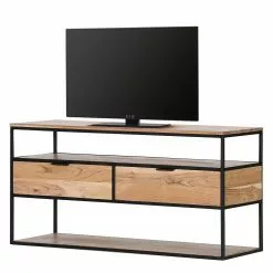 Red Living TV-Lowboard Mello II - Akazie massiv - Akazie Natur / Schwarz