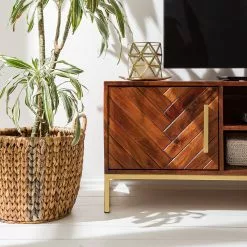 Jack & Alice TV-Lowboard Loga - Akazie massiv / Eisen - Akazie Braun -Kommoden Verkäufe 2023 1000153433 190925 06220400026 DETAILS P000000001000153433