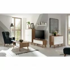 Norrwood TV-Lowboard Gyland I - Matt Weiß / Eiche Riviera Dekor -Kommoden Verkäufe 2023 1000164006 190307 08392200042 MOOD GALLERYIMAGES P000000001000164006 mood