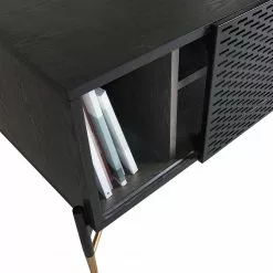 Jack & Alice TV-Lowboard Cabral - Esche Schwarz / Gold -Kommoden Verkäufe 2023 1000166578 190319 10112700011 GALLERYIMAGES P000000001000166578