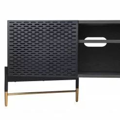 Jack & Alice TV-Lowboard Cabral - Esche Schwarz / Gold -Kommoden Verkäufe 2023 1000166578 190319 10112800013 GALLERYIMAGES P000000001000166578