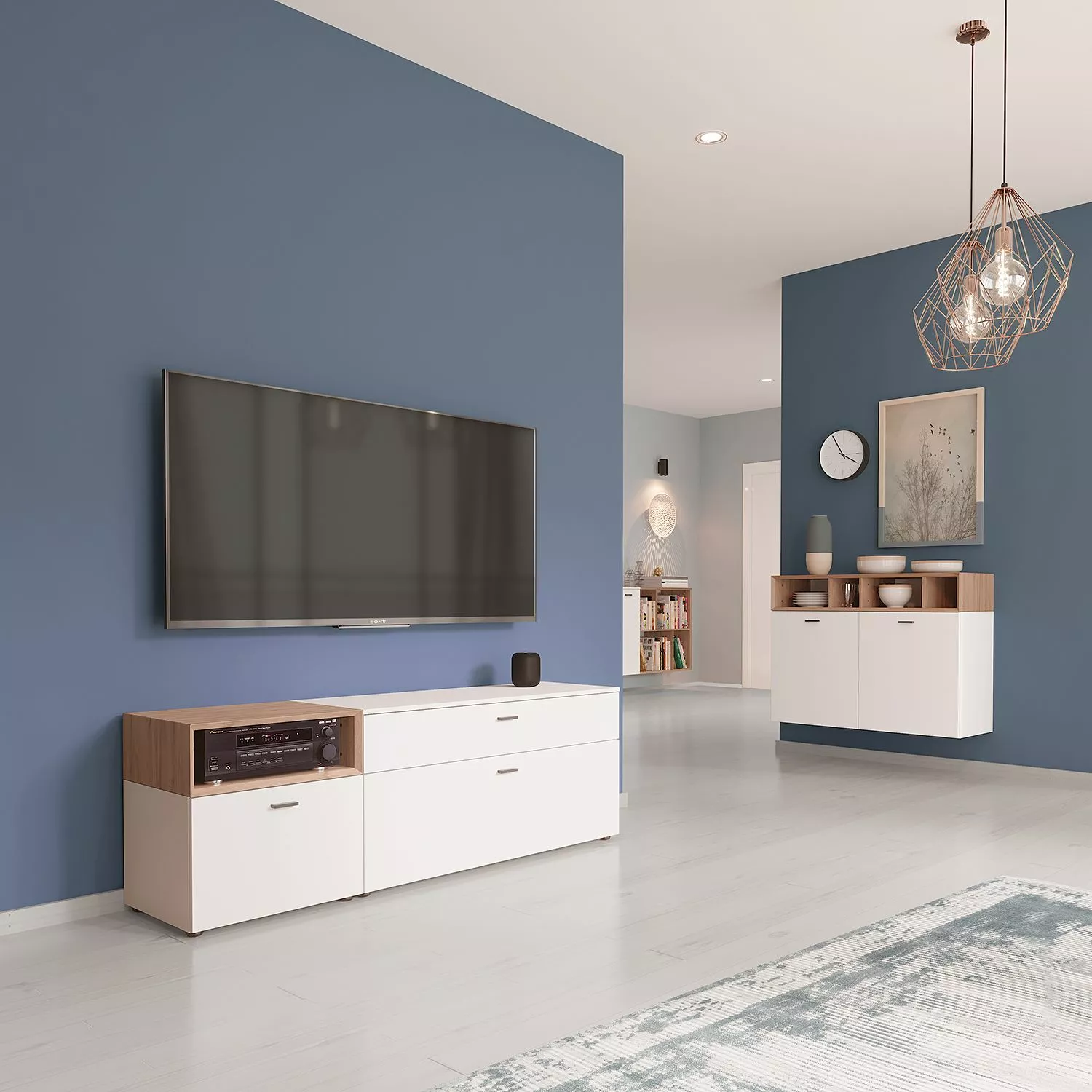 Germania TV-Lowboard Coruna - Weiß / Eiche Grandson Dekor 5 Germania TV-Lowboard Coruna - Weiß / Eiche Grandson Dekor – Bild 3