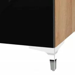 Maja Möbel TV-Lowboard Shino III - Glas Schwarz / Eiche Riviera Dekor -Kommoden Verkäufe 2023 1000170602 190418 12393100035 GALLERYIMAGES P000000001000170602