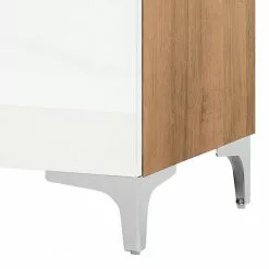 Maja Möbel TV-Lowboard Shino I - Glas Weiß / Eiche Riviera Dekor -Kommoden Verkäufe 2023 1000170604 190418 12393200045 GALLERYIMAGES P000000001000170604