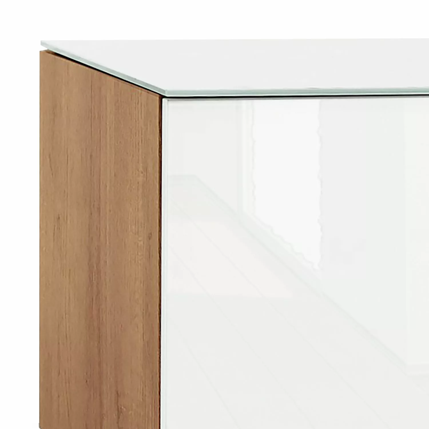 Maja Möbel TV-Lowboard Shino IV - Glas Weiß / Eiche Riviera Dekor 4 Maja Möbel TV-Lowboard Shino IV - Glas Weiß / Eiche Riviera Dekor – Bild 2