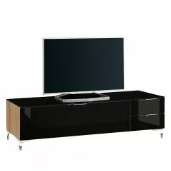 Maja Möbel TV-Lowboard Shino IV - Glas Schwarz / Eiche Riviera Dekor