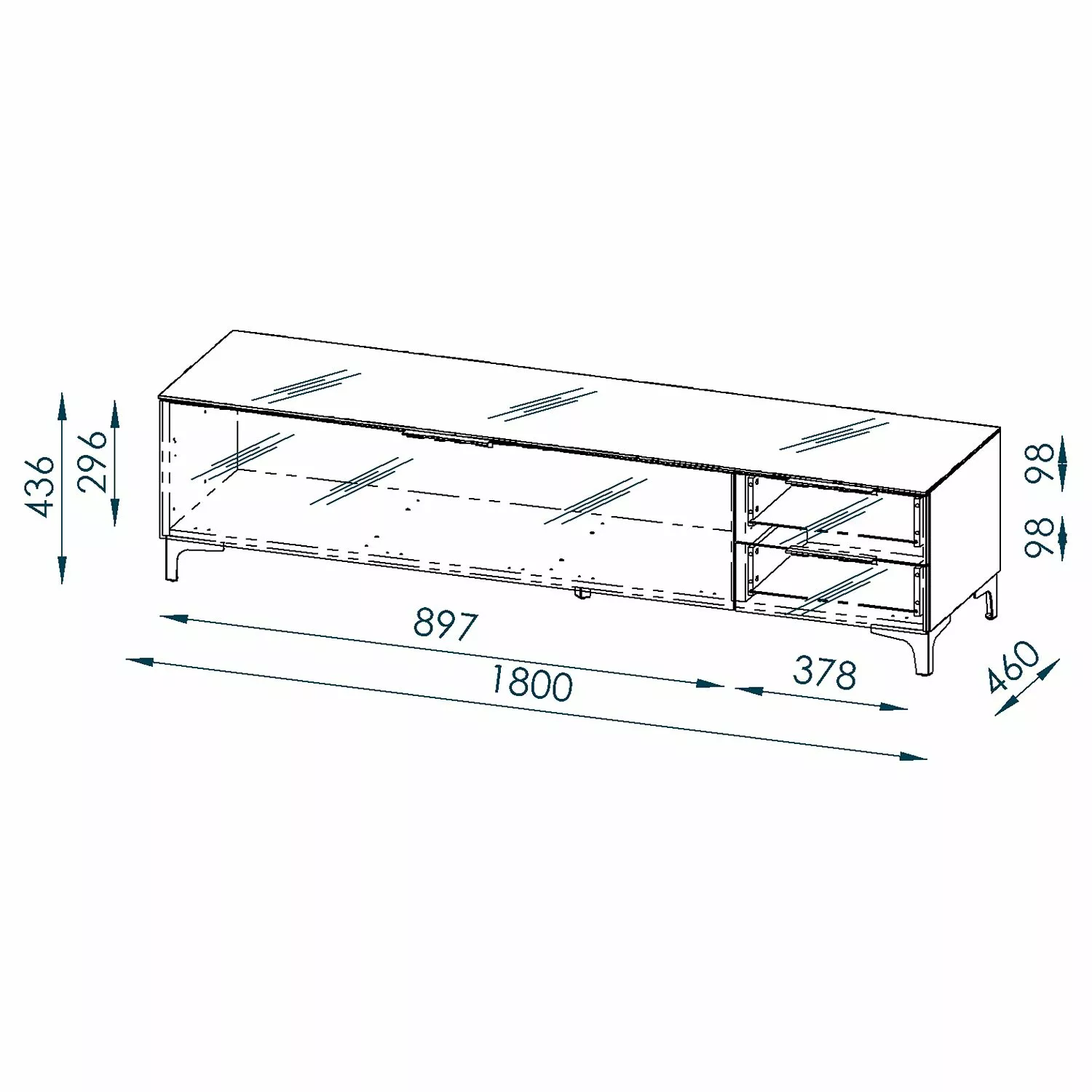 Maja Möbel TV-Lowboard Shino IV - Glas Schwarz / Eiche Riviera Dekor 8 Maja Möbel TV-Lowboard Shino IV - Glas Schwarz / Eiche Riviera Dekor – Bild 6