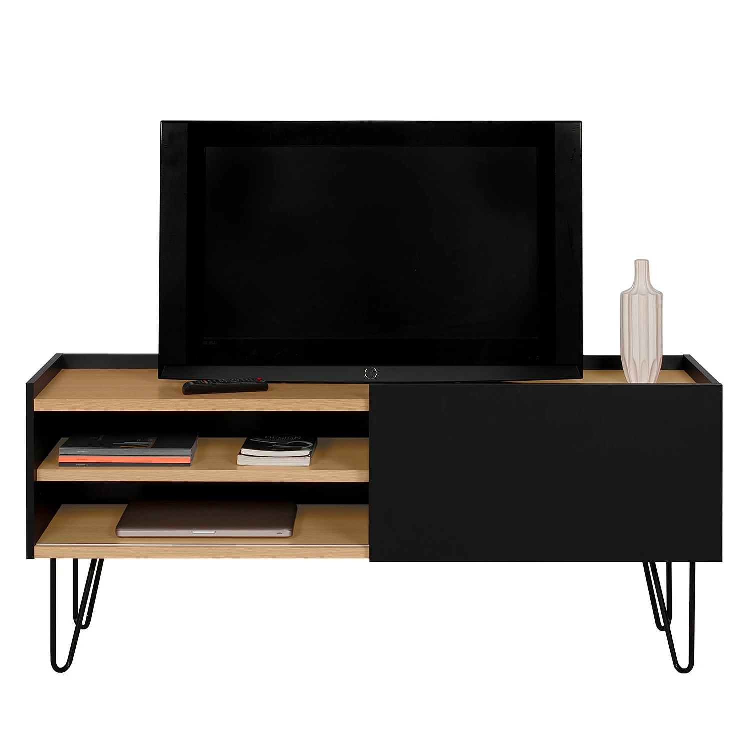 Temahome TV-Lowboard Nina - Eiche / Schwarz 7 Temahome TV-Lowboard Nina - Eiche / Schwarz – Bild 5