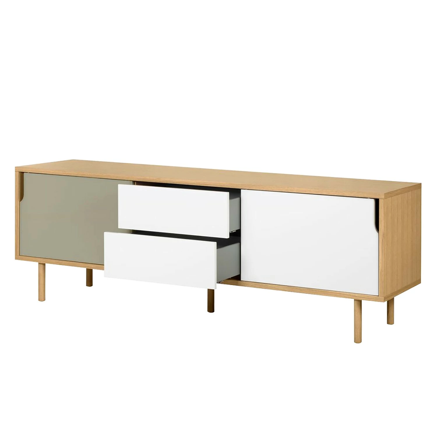 Temahome TV-Lowboard Noa III - Weiß / Steingrau 9 Temahome TV-Lowboard Noa III - Weiß / Steingrau – Bild 7