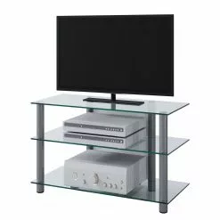 VCM TV-Rack Zumbo II - Aluminium / Glas - Schwarz