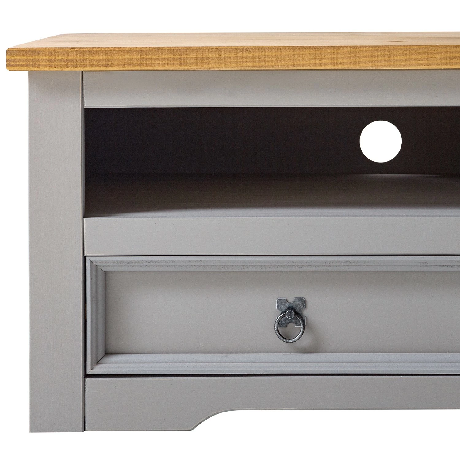 Maison Belfort TV-Lowboard Finca Rustica II - Kiefer massiv - Kiefer Grau 11 Maison Belfort TV-Lowboard Finca Rustica II - Kiefer massiv - Kiefer Grau – Bild 9