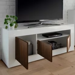 LC Spa TV-Lowboard Urbino - Hochglanz Weiß - Nussbaum Dekor / Weiß 21 LC Spa TV-Lowboard Urbino - Hochglanz Weiß - Nussbaum Dekor / Weiß -Kommoden Verkäufe 2023 1000178443 201029 08591100649 DETAILS P000000001000178443