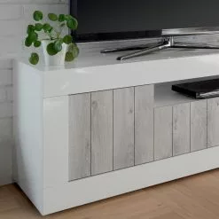 LC Spa TV-Lowboard Urbino - Hochglanz Weiß - Hellgrau / Weiß -Kommoden Verkäufe 2023 1000178444 201029 08593700655 DETAILS P000000001000178444