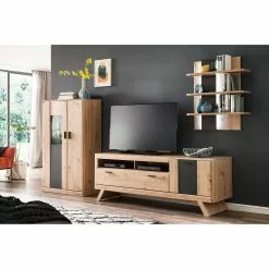 Naturoo TV-Lowboard Coulogne II - Balkeneiche Dekor / Anthrazit - Breite: 179 cm -Kommoden Verkäufe 2023 1000182658 190725 11581000109 MOOD DETAILS P000000001000182658 mood