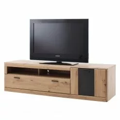 Naturoo TV-Lowboard Coulogne I - Balkeneiche Dekor / Anthrazit - Breite: 179 cm