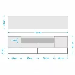 Ars Natura TV-Lowboard Nozza II - Echtholzfurnier - Eiche / Schwarz -Kommoden Verkäufe 2023 1000182822 211018 083456000518 SKETCH DETAILS P000000001000182822 sketch