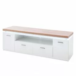 Loftscape TV-Lowboard Mundai - Inkl. Beleuchtung - Weiß / Eiche Wotan Dekor -Kommoden Verkäufe 2023 1000184647 190827 14262000116 DETAILS P000000001000184647