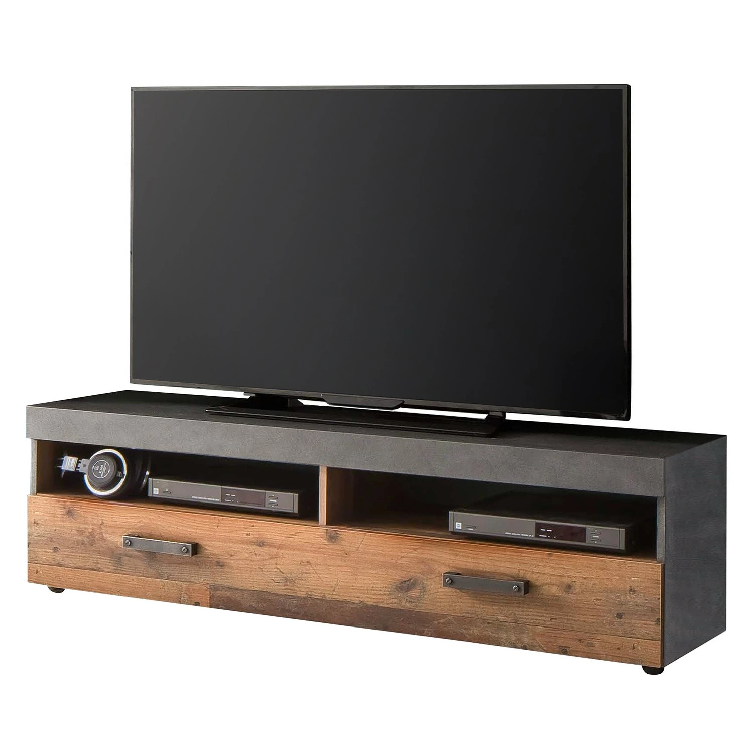 Trendteam TV-Lowboard Indy - Altholz Pinie Dekor / Vintage Grau 3 Trendteam TV-Lowboard Indy - Altholz Pinie Dekor / Vintage Grau