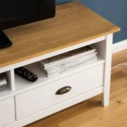 Maison Belfort TV-Lowboard Rivery - Kiefer massiv - Weiß -Kommoden Verkäufe 2023 1000187577 201111 14522700017 DETAILS P000000001000187577