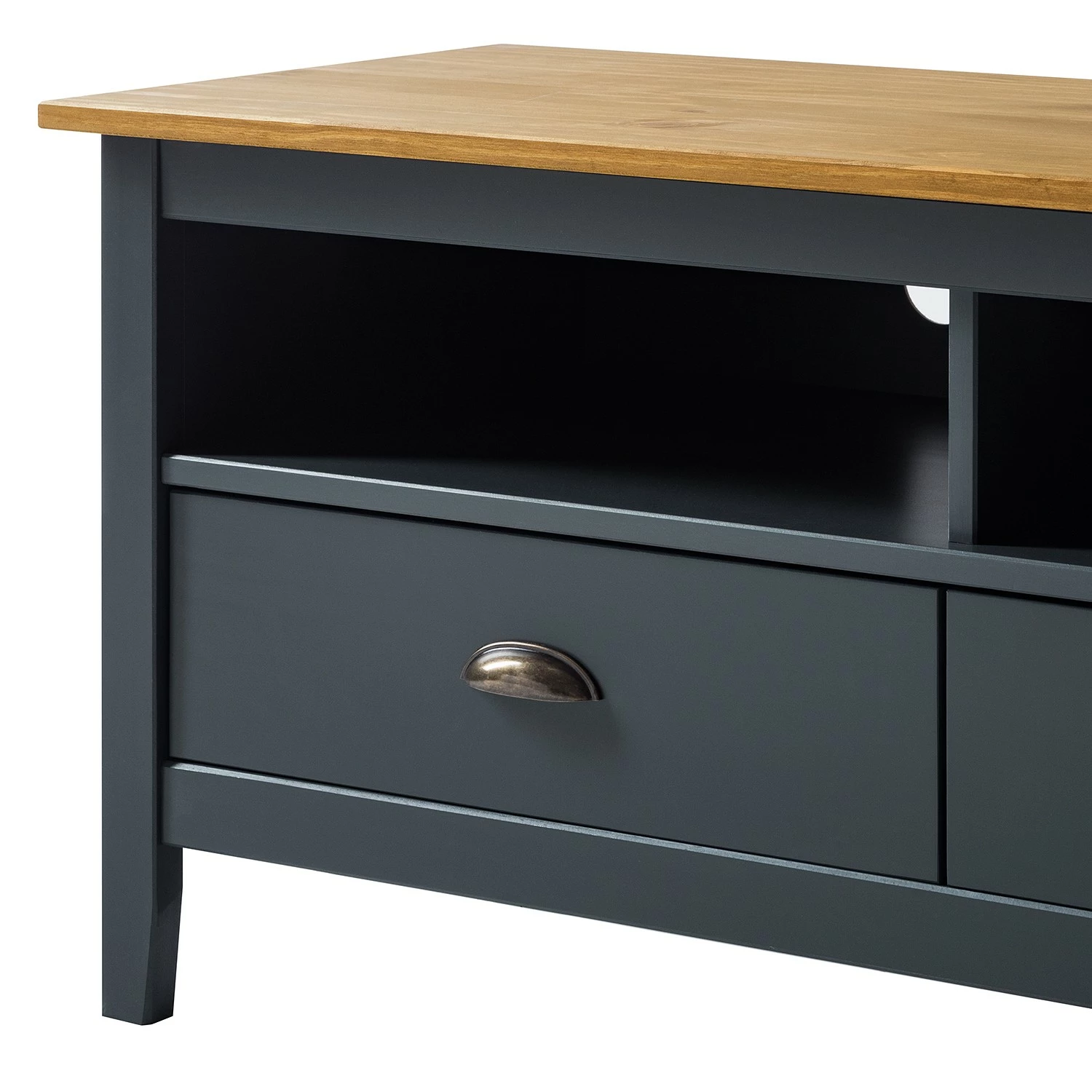 Maison Belfort TV-Lowboard Rivery - Kiefer massiv - Anthrazit 11 Maison Belfort TV-Lowboard Rivery - Kiefer massiv - Anthrazit – Bild 9