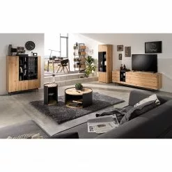 GWINNER TV-Lowboard Style I - Echtholzfurnier / Metall - Eiche / Anthrazit -Kommoden Verkäufe 2023 1000188716 190926 06083300003 MOOD DETAILS P000000001000188716 mood