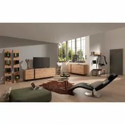 GWINNER TV-Lowboard Style II - Echtholzfurnier / Metall - Eiche / Anthrazit -Kommoden Verkäufe 2023 1000188728 190926 06085700041 MOOD DETAILS P000000001000188728 mood