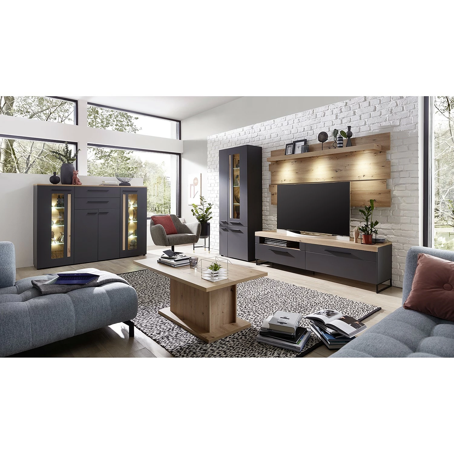 Red Living TV-Lowboard Parolin II - Dunkelgrau 4 Red Living TV-Lowboard Parolin II - Dunkelgrau – Bild 2