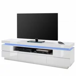 Fredriks TV-Lowboard Emblaze III - Inkl. Beleuchtung - Hochglanz Weiß