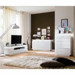 Fredriks TV-Lowboard Emblaze III - Inkl. Beleuchtung - Hochglanz Weiß -Kommoden Verkäufe 2023 1000200901 200114 06162500003 MOOD DETAILS P000000001000200901 mood